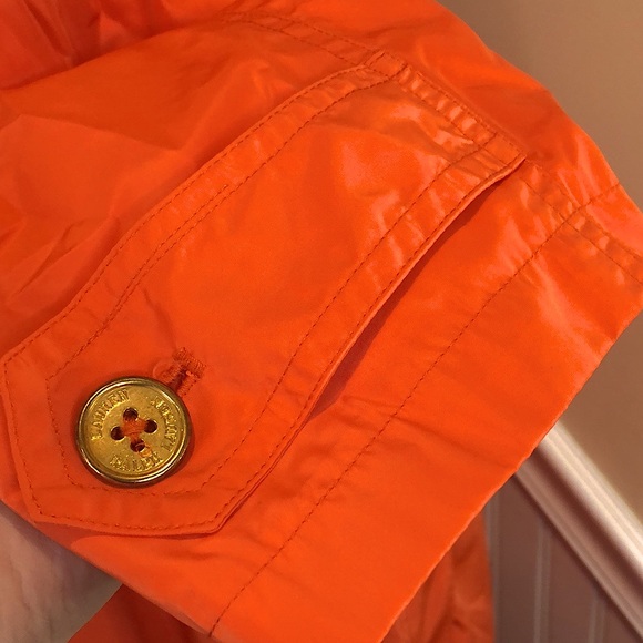 RALPH LAUREN Women’s Single Breasted Orange Trench Coat w Gold Buttons NWT - Picture 9 of 13